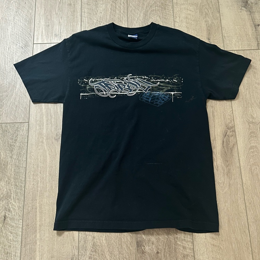 Tribal Black Short Sleeve Tee with Artistic Graphic
